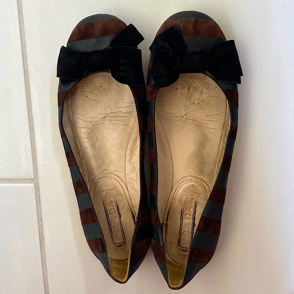 PRADA slip ons, brown and black: most comfortable ever